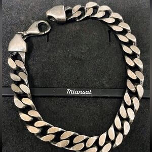 925 Sterling Silver Diamond Cut Men Bracelet